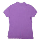 POLO RALPH LAUREN Girls Purple Short Sleeve Plain L Cotton Blend Polo Shirt