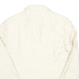 Womens Cream Jacquard Button Jacket S Polyester Blend Classic Stylish