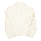 Womens Cream Jacquard Button Jacket S Polyester Blend Classic Stylish