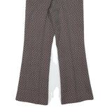 TREVIRA Womens Wool Blend Brown Regular Flared Trousers W24 L25 Stylish Comfort