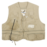 GAMEHIDE Mens Beige Utility Cotton Blend Jacket XL Multi Pocket Outdoor Fishing