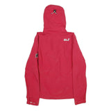 JACK WOLFSKIN Womens Red Outdoor Hooded Jacket UK 10 Polyamide Woven Plain Zip