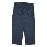 DICKIES Mens Relaxed Navy Blue Straight Cargo Trousers W36 L28 Workwear