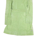 YUPPIE Womens Green Embroidered Cotton Blend Button Jacket M Outerwear Floral