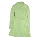 YUPPIE Womens Green Embroidered Cotton Blend Button Jacket M Outerwear Floral