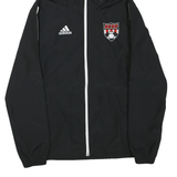 ADIDAS Mens Black White SCSA Badge Hooded Zip Jacket Polyester Blend Sportswear