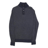 TOMMY HILFIGER Mens Navy Patterned Pullover Crew Neck Basic Knit Jumper L