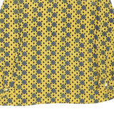 Womens Yellow Printed Long Sleeve Round Neck Top L Lightweight Patterned