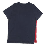 TOMMY HILFIGER Mens Navy & Red Graphic T-Shirt M Short Sleeve Crew Neck Logo