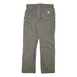CARHARTT Mens Cotton Blend Grey Relaxed Straight Trousers W34 L32 Workwear