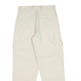 GREENVILLAGE Mens Regular Fit Beige Cargo Trousers W28 L30 Cotton Blend Zip