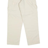 GREENVILLAGE Mens Regular Fit Beige Cargo Trousers W28 L30 Cotton Blend Zip
