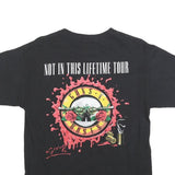 Womens Black Guns N Roses Graphic T-Shirt M Short Sleeve Crew Neck Rock Band