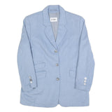JOBIS Womens Blue Wool Button Jacket M Blazer Classic Tailored