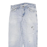 DICKIES Mens Jeans Blue Relaxed Straight Denim Light W32 L28 Workwear Zip