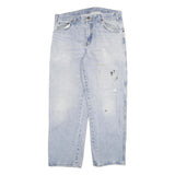 DICKIES Mens Jeans Blue Relaxed Straight Denim Light W32 L28 Workwear Zip
