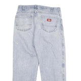 DICKIES Mens Jeans Blue Relaxed Straight Denim Light W32 L28 Workwear Zip