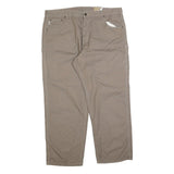 CARHARTT Mens Cotton Blend Loose Khaki Trousers W42 L30 Workwear Zip Closure