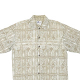 ARIZONA JEAN COMPANY Mens Beige Pattern Cotton Shirt S Casual Short Sleeve