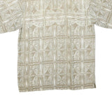 ARIZONA JEAN COMPANY Mens Beige Pattern Cotton Shirt S Casual Short Sleeve