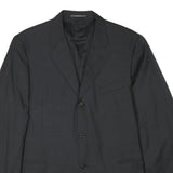 CERRUTI Mens Black Wool Classic Jacket L Woven Button Formal Blazer