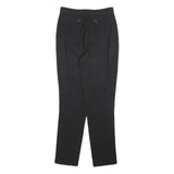 PRADA Womens Wool Blend Black Slim Tapered Trousers W26 L28 Stylish Zip Pockets