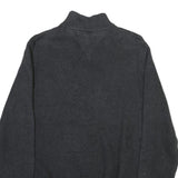 NAUTICA Mens Black Patterned Pullover Quarter Zip Cotton Blend Jumper M