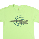 HANES Mens Green Washington University Volleyball Graphic T-Shirt M Short Sleeve