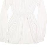 WOOLRICH Womens White Cotton Blend Day Dress Plain Long Sleeve M Button Detail