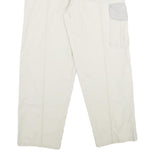 BISON EQUIPMENT Mens White Beige Regular Fit Straight Leg Trousers W32 L30