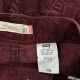 Levis Boot Cut Cord Trousers - 32″ Waist Burgundy Cotton