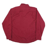 WRANGLER Mens Red Cotton Blend Long Sleeve Shirt XL Casual Button Front Workwear