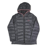 KAPPA Womens Black & Pink Hooded Puffer Jacket M Polyester Blend Zip Casual