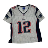 New England Patriots Reebok #12 Brady Football Jersey - Medium Blue Polyester