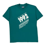 Hanes Graphic T-Shirt - Large Green Cotton Blend