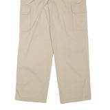 SEA BARRIER Mens Relaxed Beige Cotton Blend Zip Cargo Trousers W33 L30