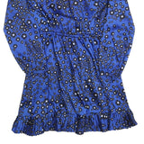 THE KOOPLES Womens Blue Floral Day Polyester Blend Dress Midi M Ruffle Trim