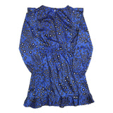 THE KOOPLES Womens Blue Floral Day Polyester Blend Dress Midi M Ruffle Trim