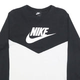 NIKE Womens Black & White Long Sleeve Crew Neck T-Shirt L Cotton Blend Casual