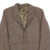 HARRIS TWEED Mens Brown Wool Tweed Classic Jacket M Woven Button Closure