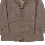 HARRIS TWEED Mens Brown Wool Tweed Classic Jacket M Woven Button Closure