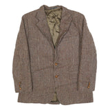 HARRIS TWEED Mens Brown Wool Tweed Classic Jacket M Woven Button Closure