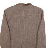 HARRIS TWEED Mens Brown Wool Tweed Classic Jacket M Woven Button Closure
