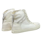 HOGAN High Top Womens White Leather Trainers UK 4.5 Stylish Zip Back