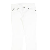 JUST CAVALLI Womens White Regular Fit Straight Denim Jeans W28 L30 Stylish Logo