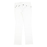 JUST CAVALLI Womens White Regular Fit Straight Denim Jeans W28 L30 Stylish Logo