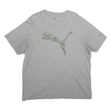 PUMA Mens Grey & Camouflage Graphic T-Shirt 2XL Short Sleeve Crew Neck Cotton