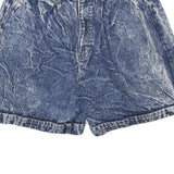 Womens Blue Casual Denim Shorts S W26 Cotton Blend Relaxed Fit Elastic Waistband