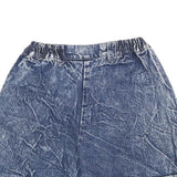 Womens Blue Casual Denim Shorts S W26 Cotton Blend Relaxed Fit Elastic Waistband