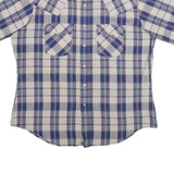 LEVI'S Mens Blue & Cream Checked Shirt L Cotton Short Sleeve Casual